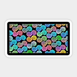 Graphic Spiraling Circles on Black Double Horizontal Sticker